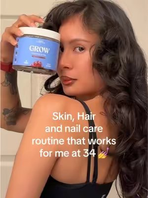 TikTok post by @alessachoy for Akasha Superfoods. Caption reads: [...] my beauty with the GROW gummies by @Akasha....