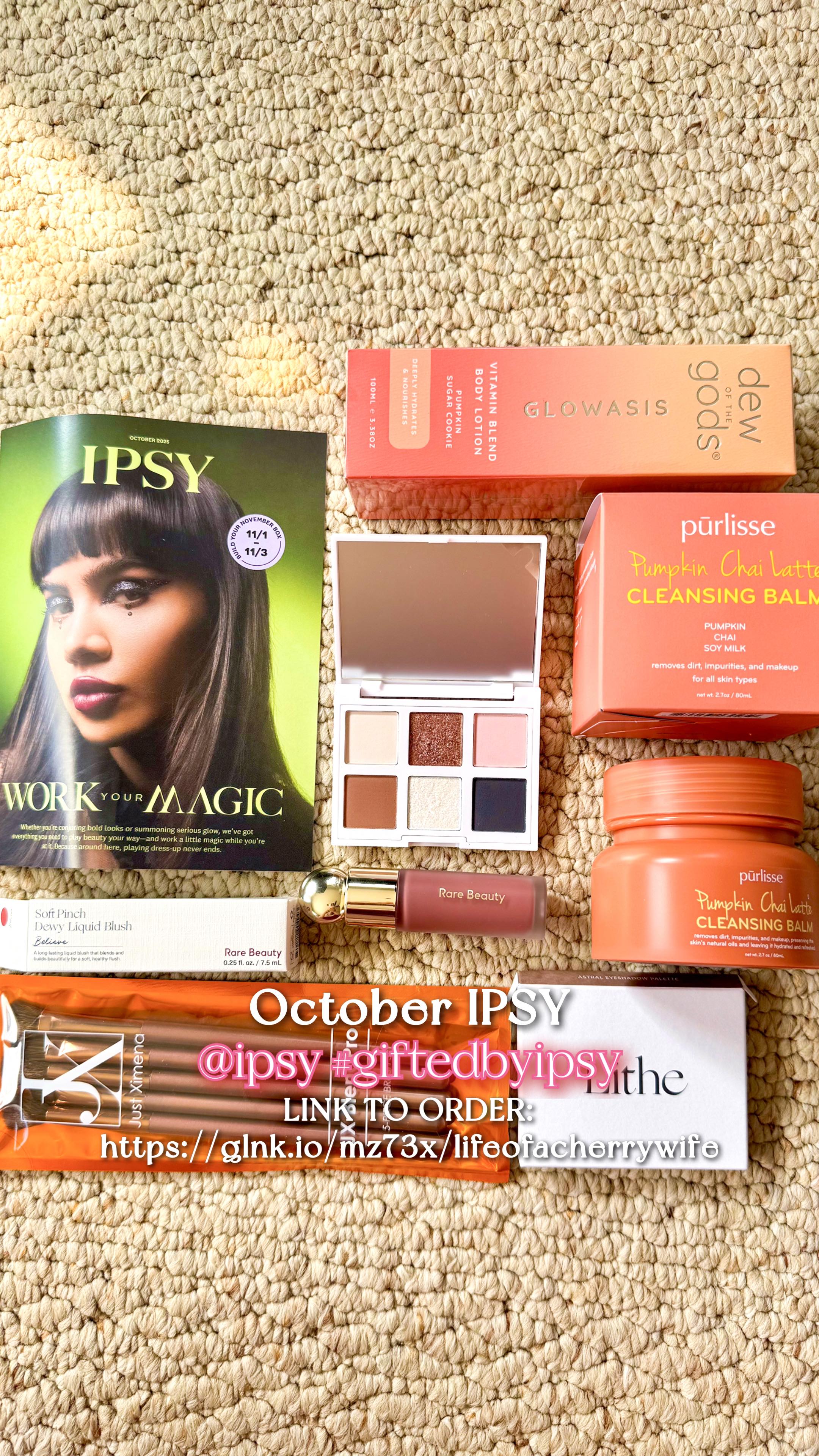 Instagram post by @lifeofacherrywife for Dew of the Gods. Caption reads: [...] were from: @justximenacosmetics....