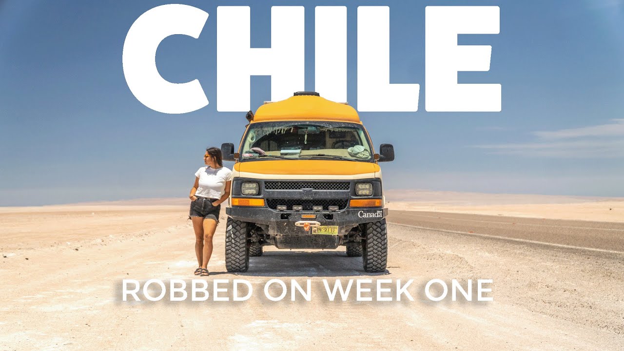 YouTube post by @slowroamers for Airalo. Caption reads: CHILE | 600 Kilometres Off-Road on a Smugglers'....
