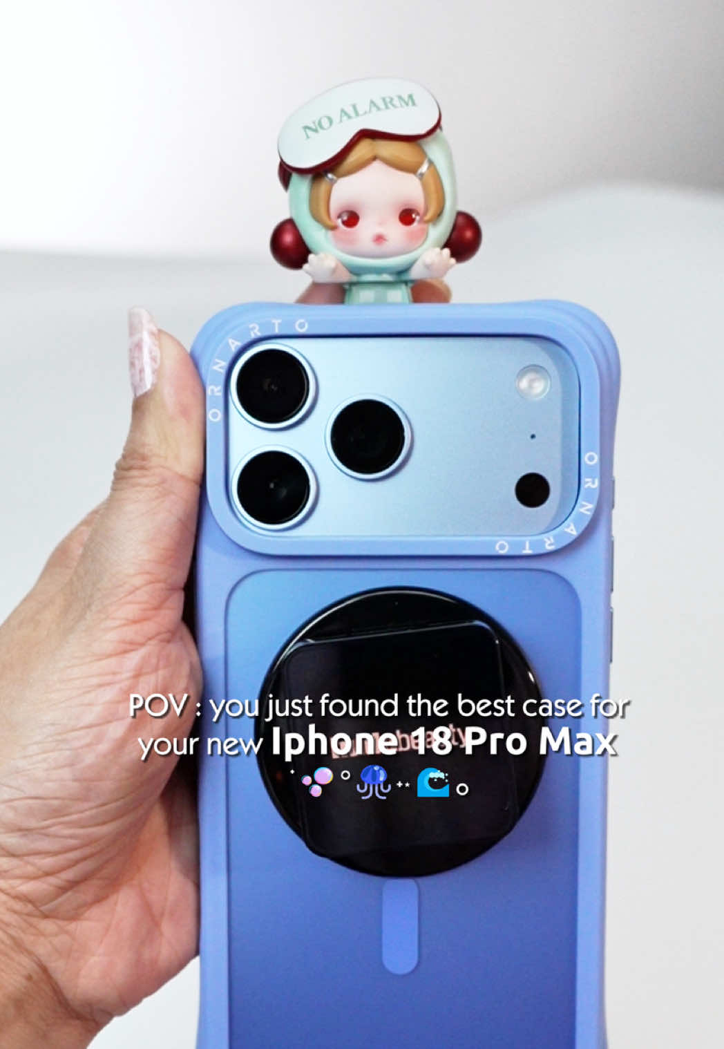 TikTok post by @sfami.us for ORNARTO. Caption reads: [...] 🏷️#iPhone18Pro #iPhone18ProMax....
