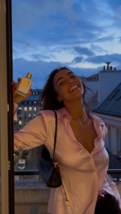 Instagram post by @sandrashehab for KILIAN PARIS. Caption reads: This smells like….something new with @kilianparis....