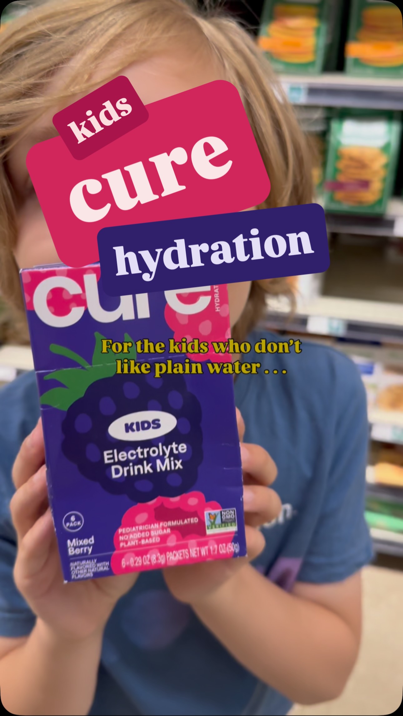 Instagram post by @britt_explore for Cure Hydration. Caption reads: 💦 Hydration 💦

but make it fun 🎉 Cure Kids....