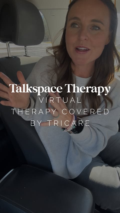 Instagram post by @ajoyfulmilspouse for Talkspace. Caption reads: [...] please do not hesitate to use Talkspace as a....