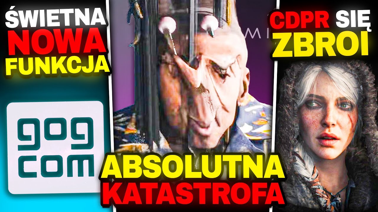 YouTube post by @LootBoxy for Instant Gaming. Caption reads: NAJGORSZA GRA ROKU 2025 JUŻ JEST — GOG Nie Może....