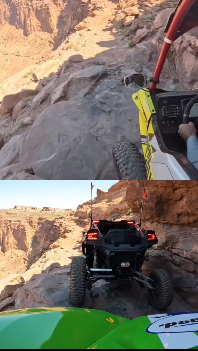 Instagram post by @utvguide for Rugged Radios. Caption reads: Cliffhanger 🏜️

@reidnordin and @utvguide....