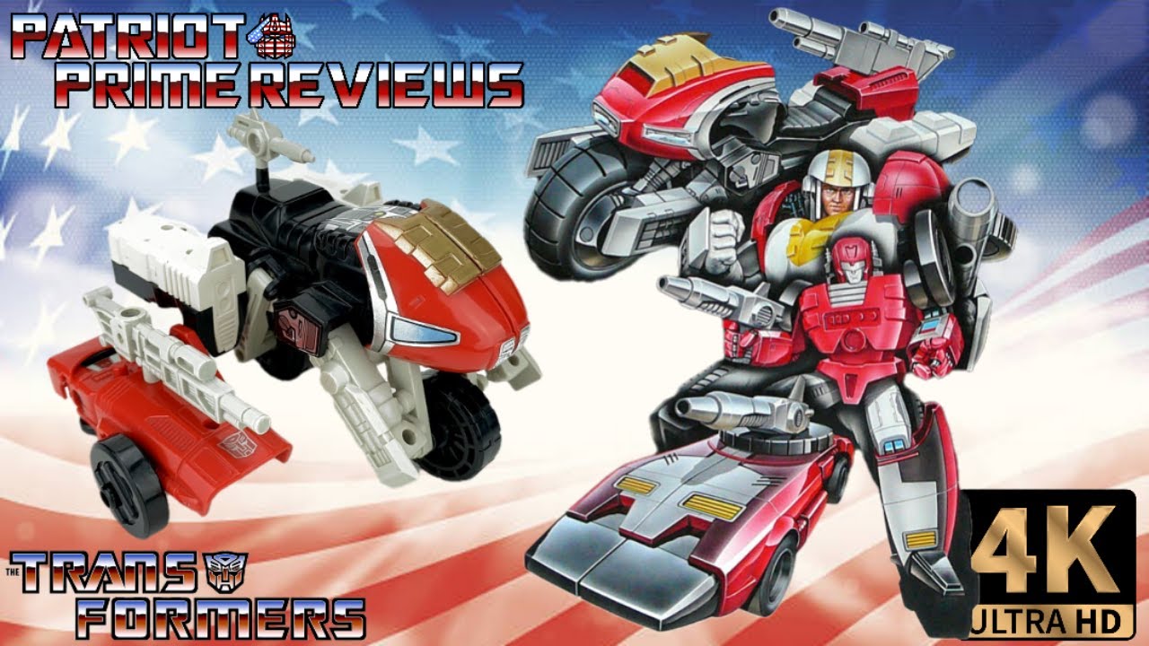 YouTube post by @PatriotPrimeReviews for Entertainment Earth. Caption reads: Patriot Prime Reviews 1989 Transformers G1 Mega....