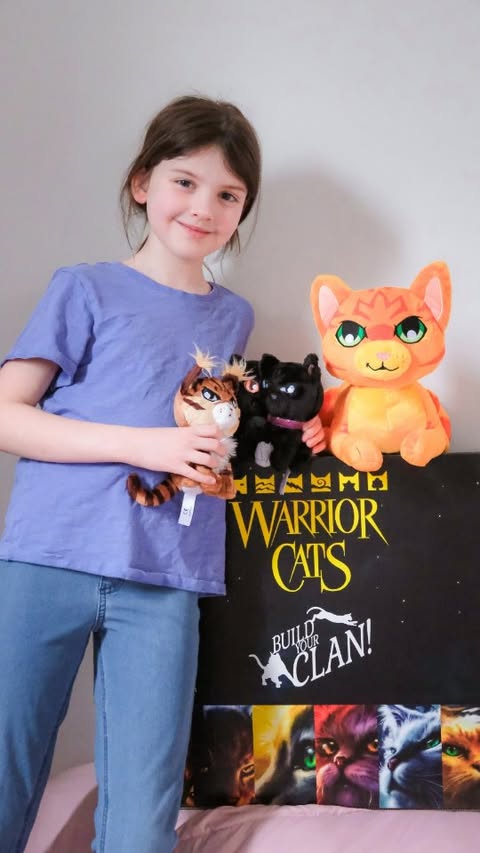 Instagram post by @themabeys_ for Bonkers Toys. Caption reads: AD GIFTED ✨ Sienna is loving her Warrior Cats....