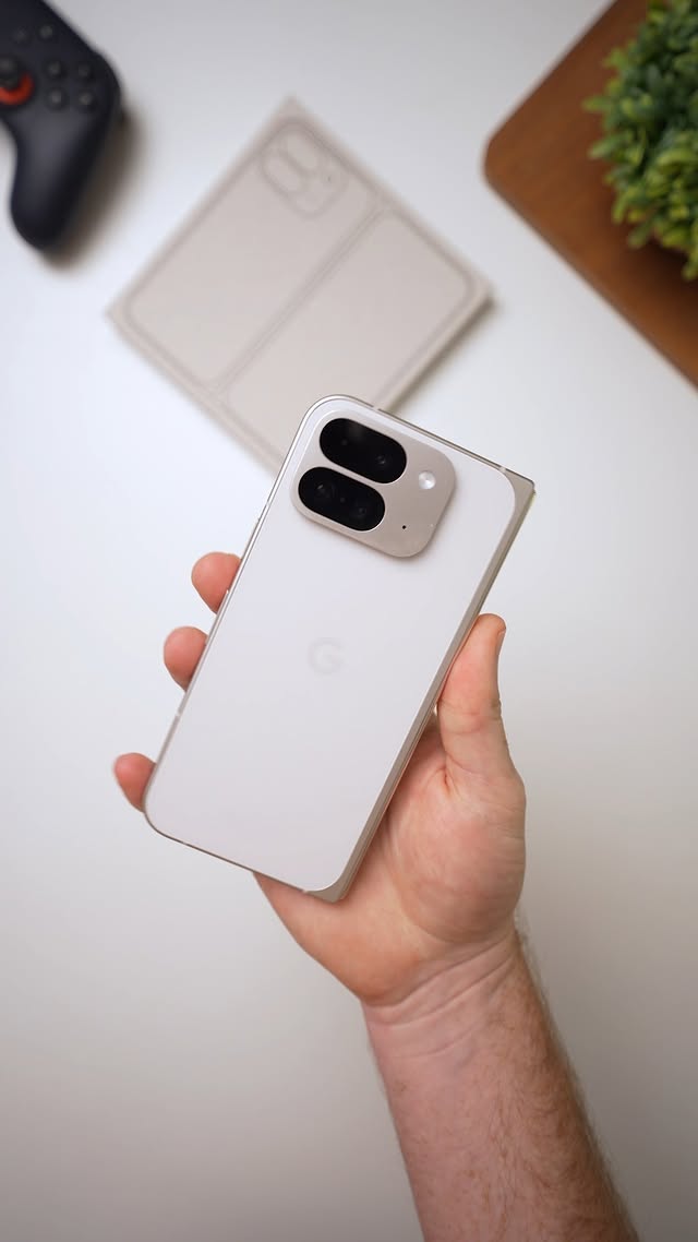 Instagram post by @phandroids for Made by Google. Caption reads: [...] out the new #Pixel9ProFold from....