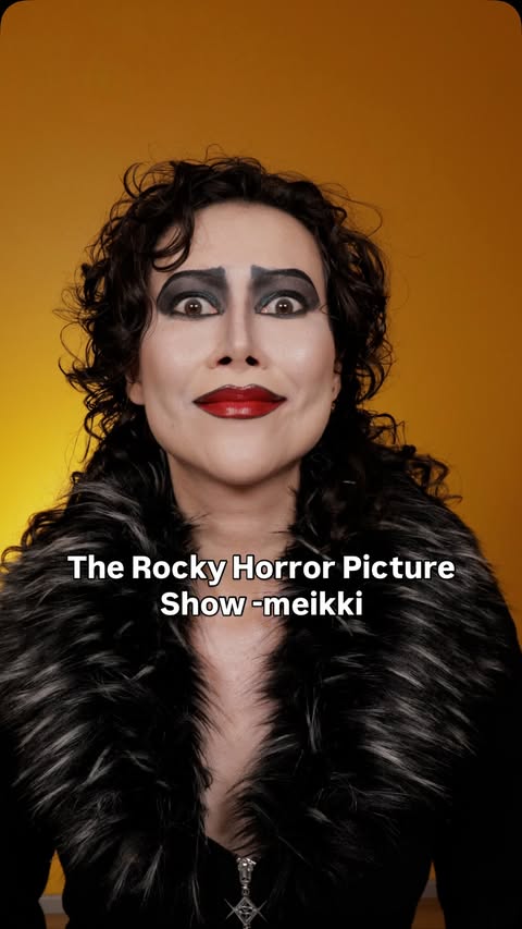 Instagram post by @nastynapalm for NYX Professional Makeup Nordics. Caption reads: Rip Tim Curry 😭 mainos / sisältää pr-tuotteita....