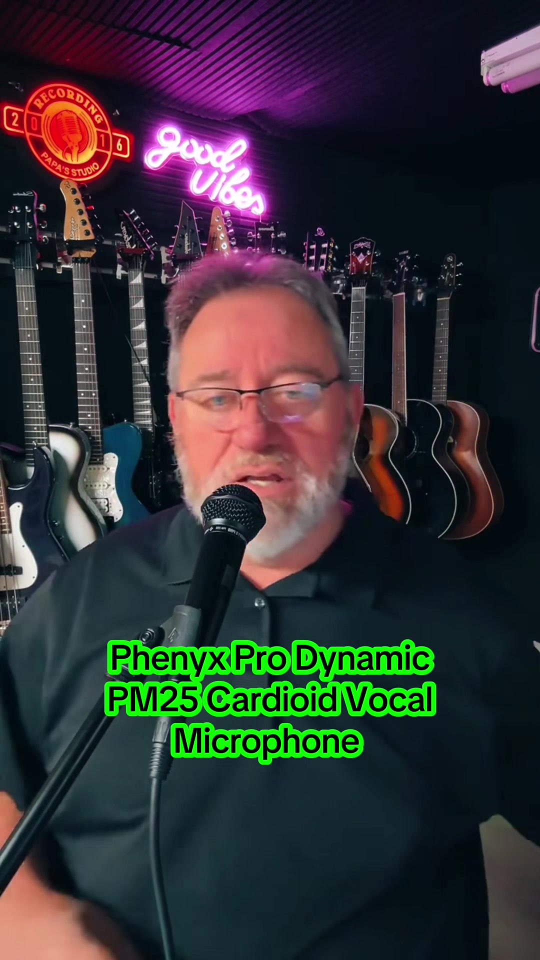 TikTok post by @annie_ks_husband for Phenyx Pro. Caption reads: #vocals #microphone @Phenyx Pro Audio #phenyxpro .