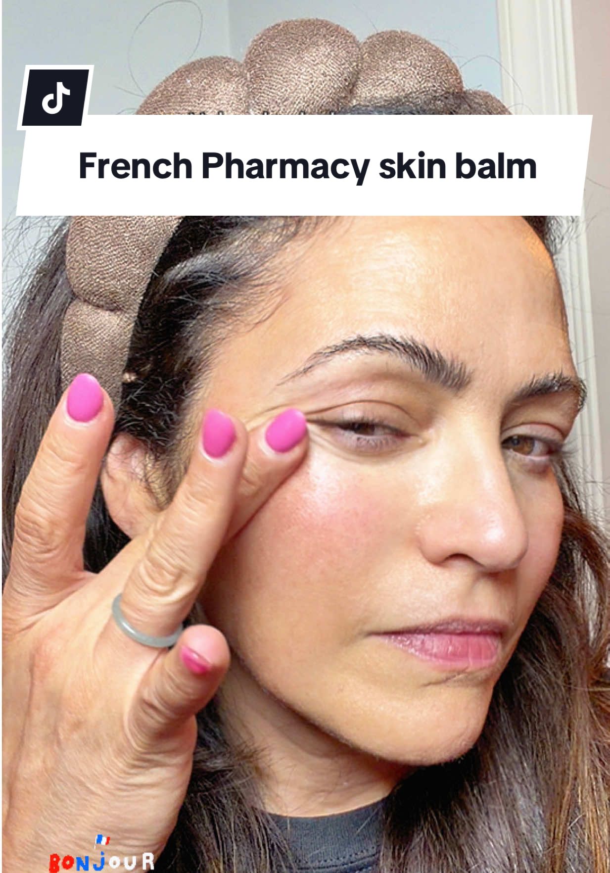 TikTok post by @realangiern for FrenchPharmacy. Caption reads: [...] had to see what the hype was about.....