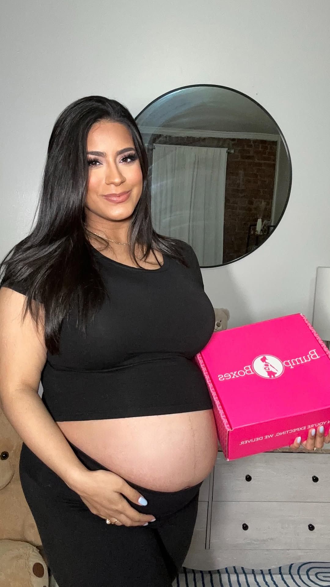 Instagram post by @velvettina_ for Bump Boxes. Caption reads: Ad | Bump Boxes are the perfect way to celebrate....