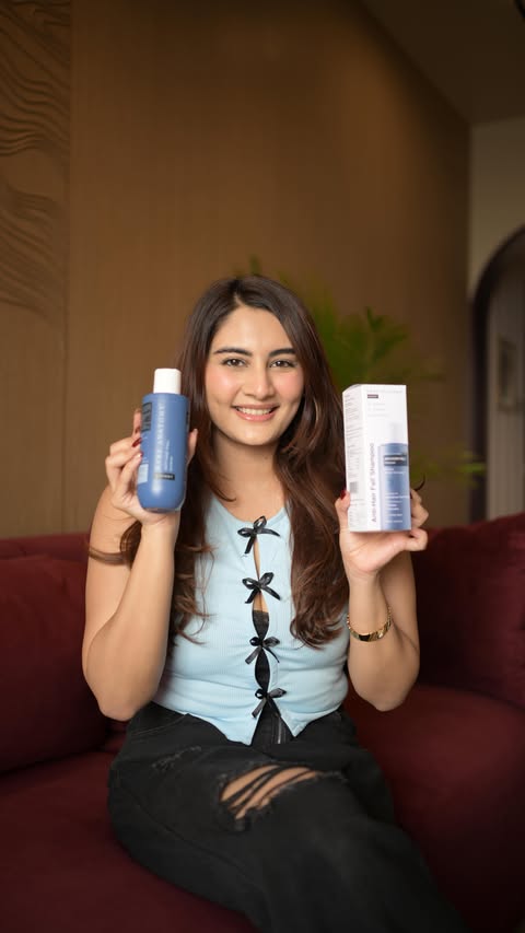 Instagram post by @vedikabhandari for Bare Anatomy. Caption reads: [...] roots, less hair fall only with....