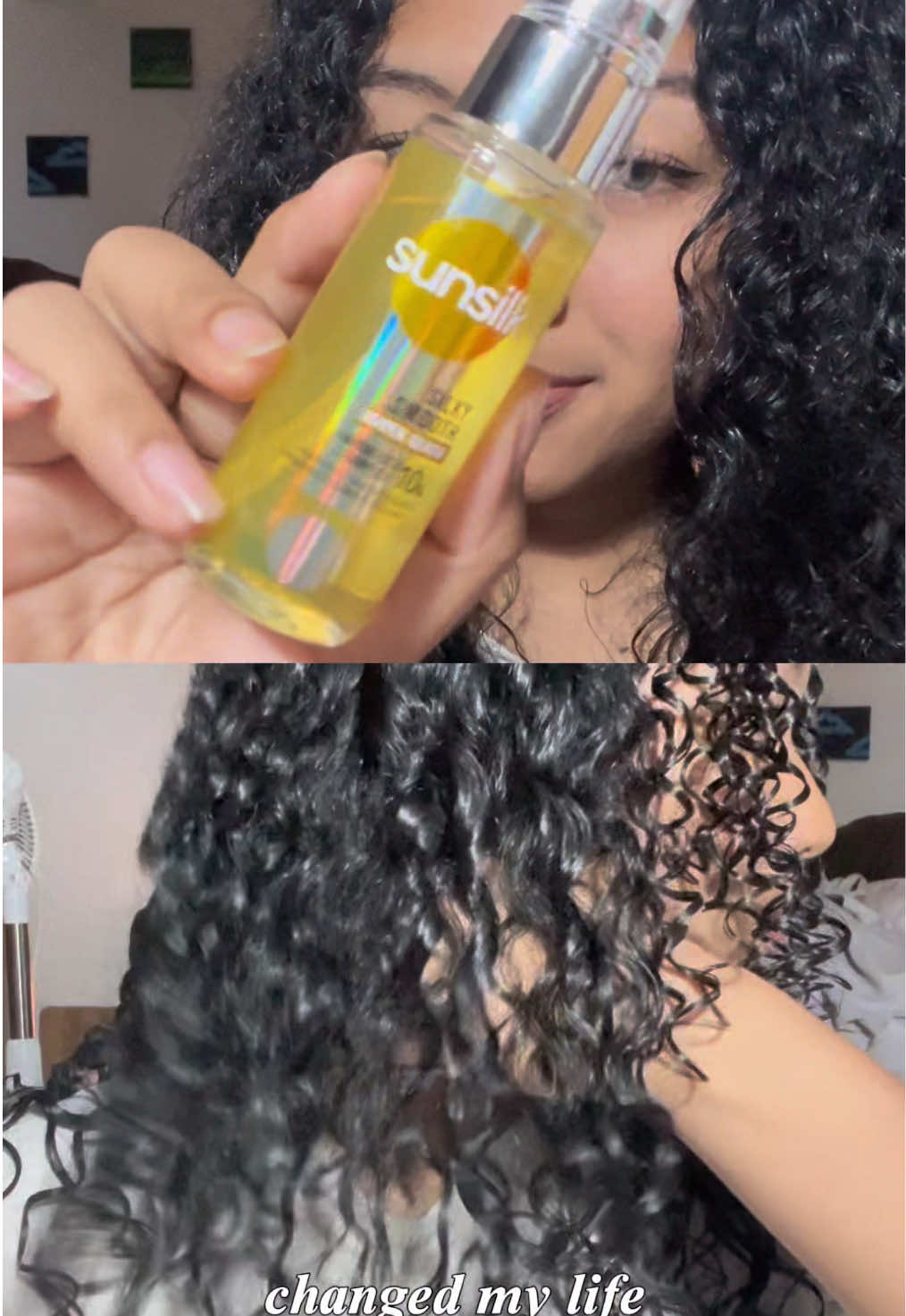 TikTok post by @qutrll for Sunsilk. Caption reads: Rahasia rambut silky aku ada di Sunsilk Super....