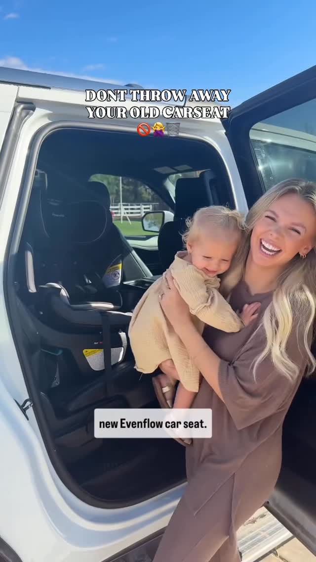 Instagram post by @jamee.folsom for Evenflo. Caption reads: #ad life got a lot easier when we starting using....