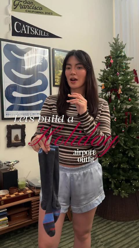 Instagram post by @rae.hersey for Bombas. Caption reads: [...] socks for the airport ft. my @bombas merino....