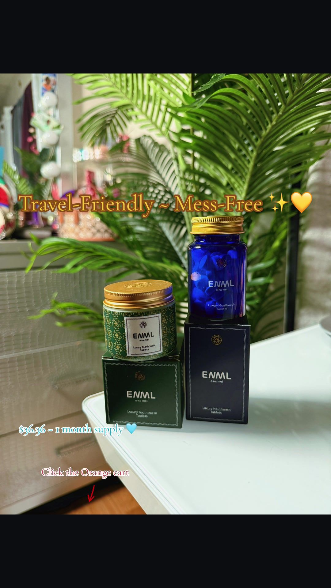 TikTok post by @tifftiff_xx for ENML Toothpaste Tabs. Caption reads: [...] item I’ve found in awhile 😍. @ENML....