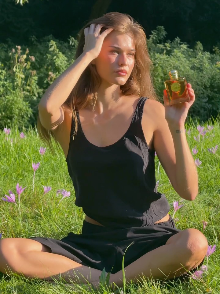 Instagram post by @sarkasvastal for Burberry. Caption reads: Burberry Goddess Parfum reminds me that true power....