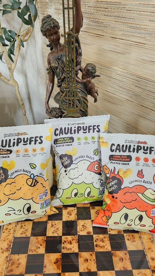 Instagram post by @brittbratt_1218 for CauliPuffs. Caption reads: 😋 Another Taste test 😋
#ad #giftedcollab....