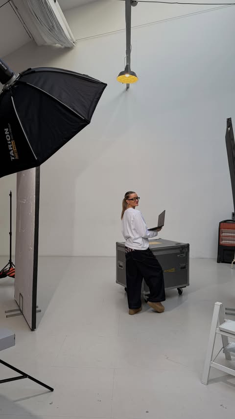 Instagram post by @livgascoine for Office Shoes. Caption reads: [...] a fun day shooting the campaign for....