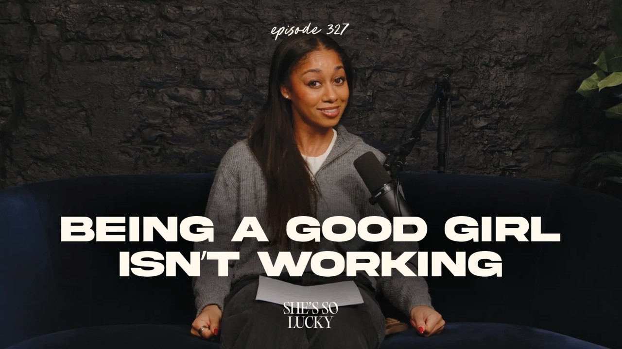 YouTube post by @shessoluckypod for IM8Health. Caption reads: This Is Why “Good Girls” Stay Stuck.