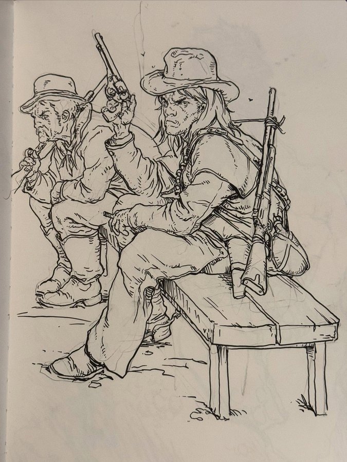 Instagram post by @karlkopinski for Kuretake ZIG. Caption reads: New fave pens @kuretakejapan I did this sketch....