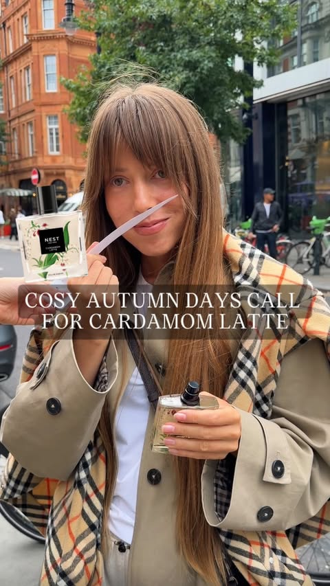 Instagram post by @the___gloss for NEST New York. Caption reads: [...] days call for Cardamom Latte EDP by....