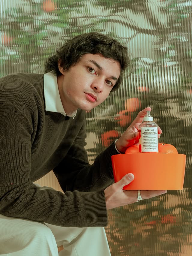 Instagram post by @fahadhaydra for Maison Margiela Fragrances. Caption reads: [...] into memories you can....