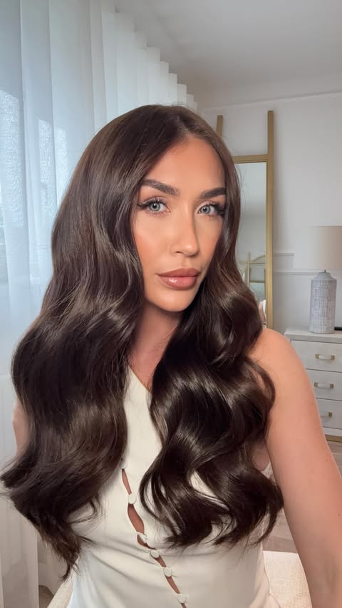Instagram post by @darbyward for Beauty Works Hair Extensions. Caption reads: My go to routine for soft, bouncy curls 💫 Using....