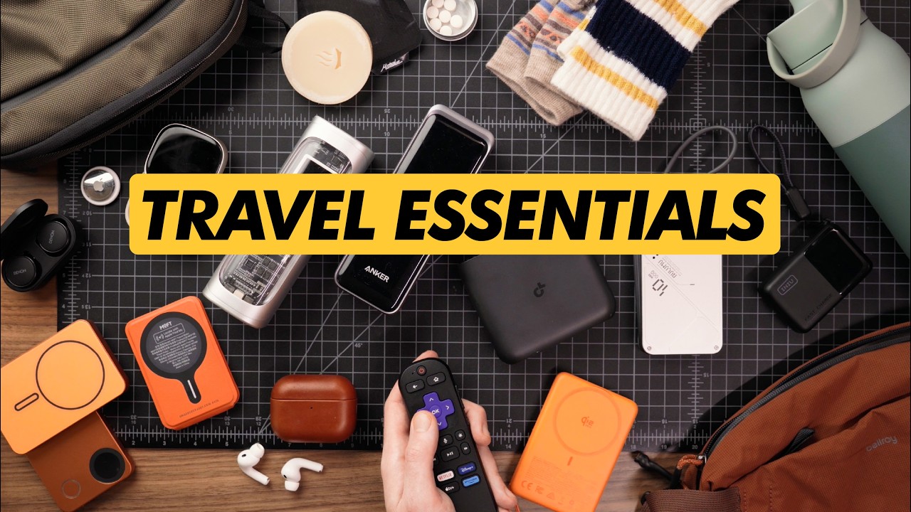 YouTube post by @joshfenn for Partnerize. Caption reads: 10 Travel Essentials I Can't Live Without.