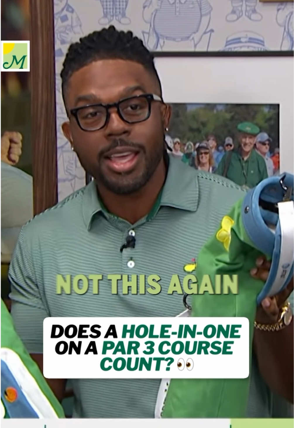 TikTok post by @golfoncbs for AT&T. Caption reads: [...] channel. Today’s show presented by @AT&T....