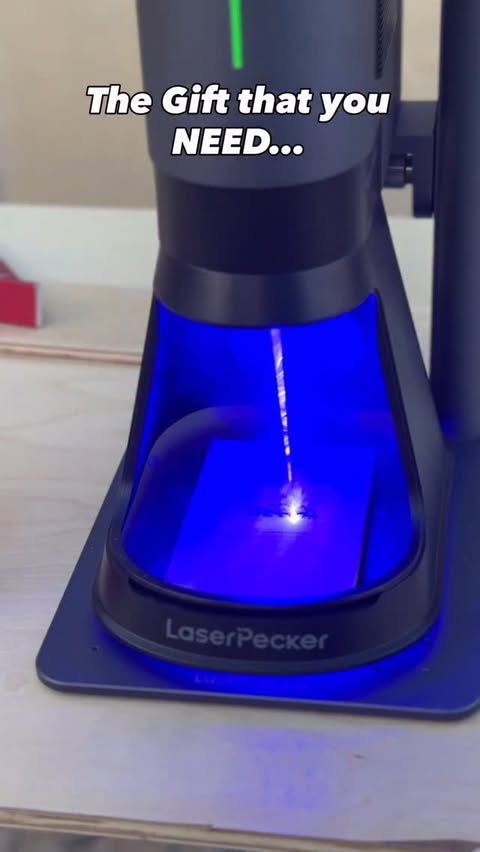 Instagram post by @davethebuilder_ for LaserPecker. Caption reads: [...] gifts hit different 😂🎄
Got the LaserPecker....