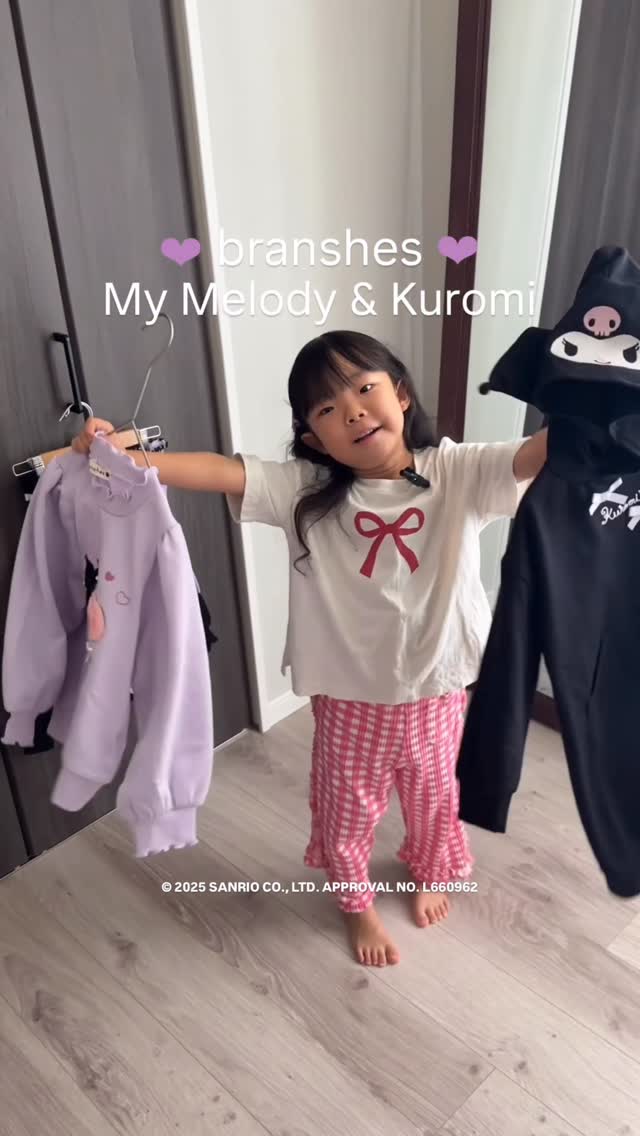Instagram post by @natsumiii.rs for Branshes. Caption reads: ブランシェスのメロクロコラボ〜💟
クロミちゃんラブな娘大喜び❣️

なりきりワンピースは普段着にも....