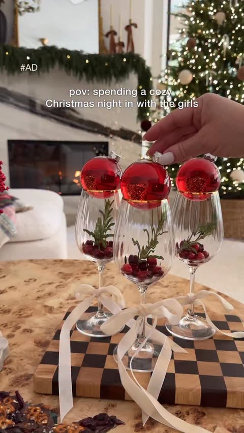 Instagram post by @kristensellentin for Ocean Spray. Caption reads: #ad Cozy Christmas nights in with my girlfriends....
