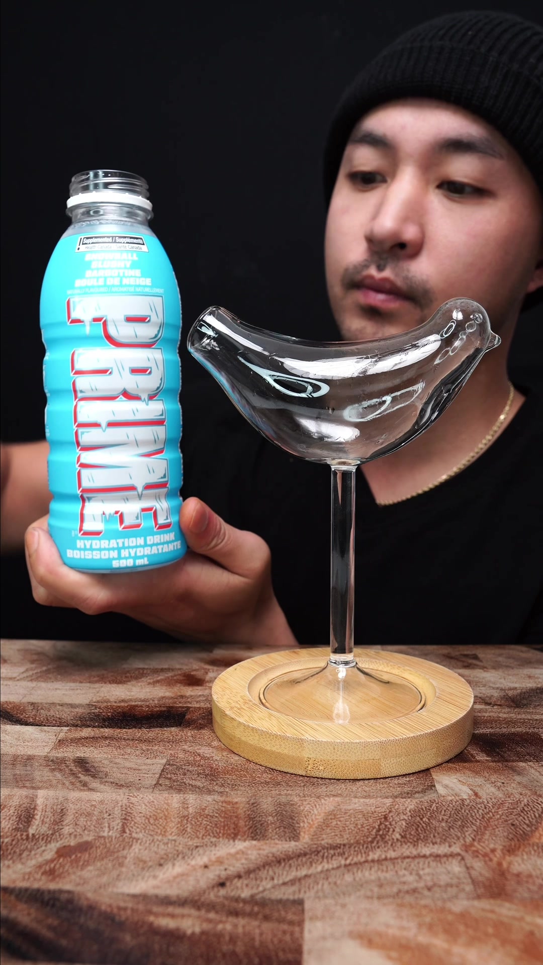 TikTok post by @mrlee.asmr for DrinkPrime. Caption reads: Shout out to @PRIME for sending me their SNOWBALL....