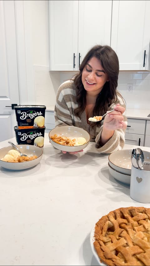 Instagram post by @hannahmarieden for Breyers. Caption reads: [...] Holiday After Holiday? Ice cream!....