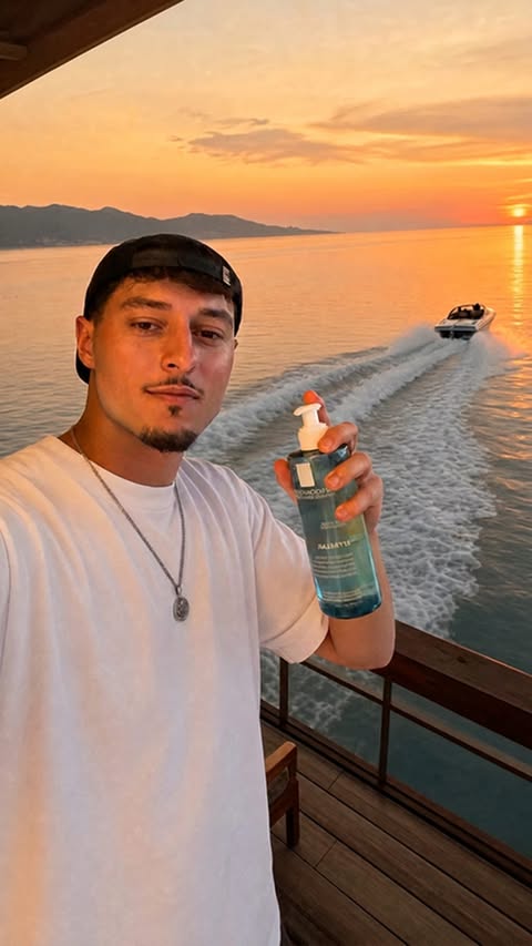 Instagram post by @nikolaisavic for La Roche-Posay. Caption reads: [...] shine. More sunsets 👨🏼‍🍳🤝🏼 -....