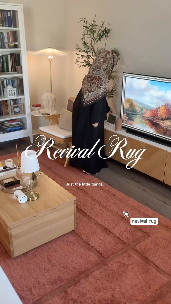 Instagram post by @latyfashome for Revival. Caption reads: White rug + toddler = disaster 😅🤧
Switched to....