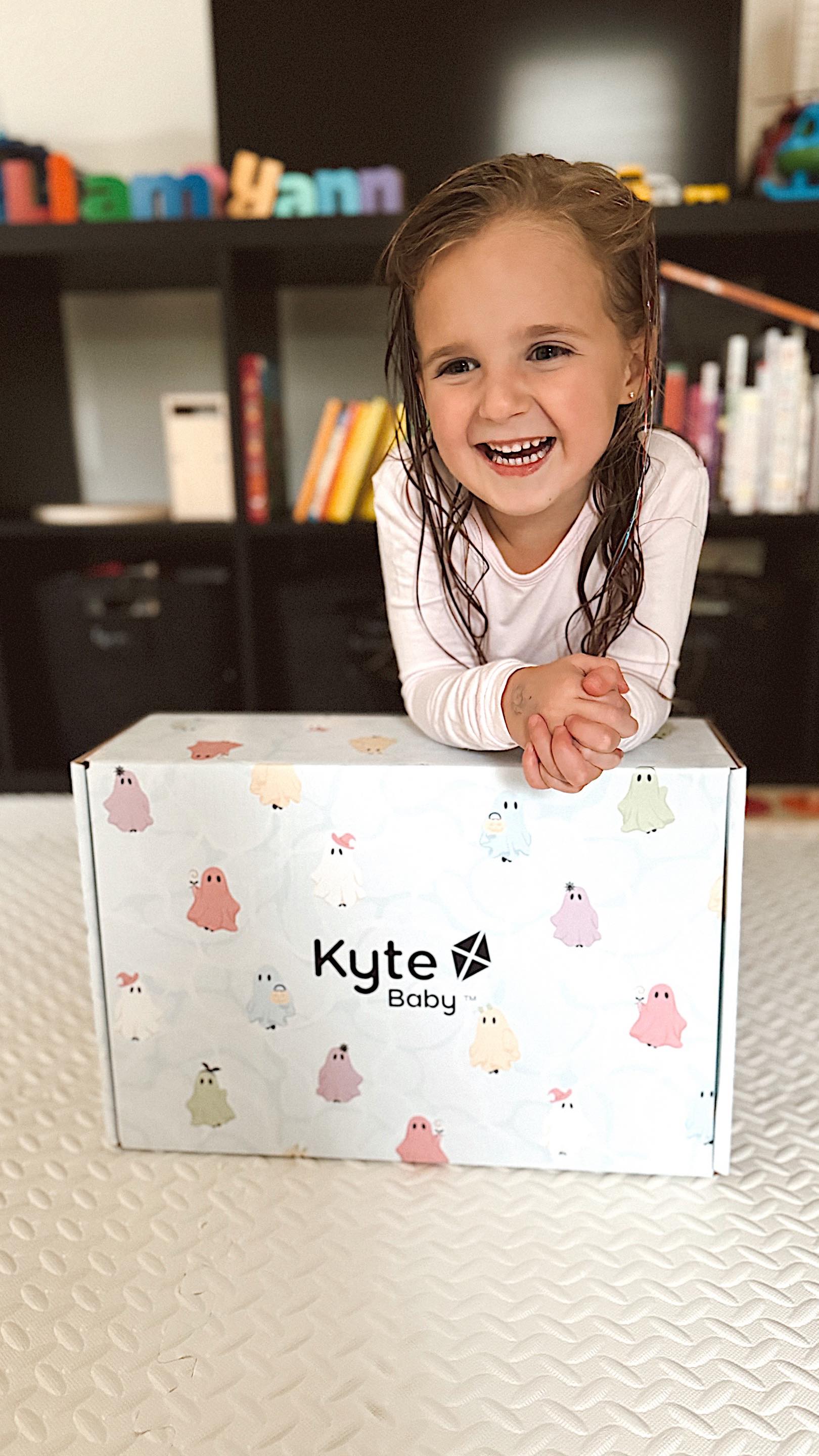 Instagram post by @trendyambitiousblonde_ for Kyte Baby. Caption reads: @kytebaby Summerween box might be one of our new....