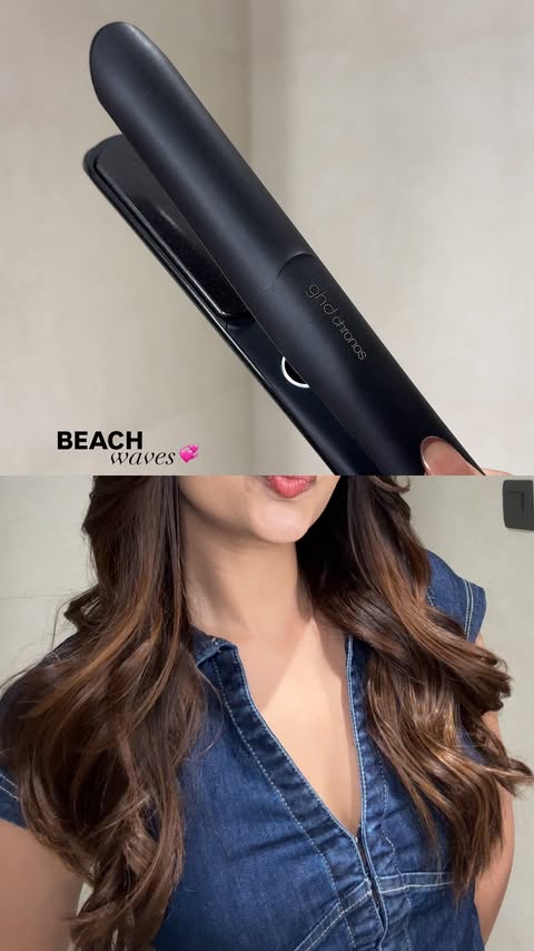 Instagram post by @sailimahajannn for ghd hair. Caption reads: 5 minutes. One tool GHD Chronos. Perf waves💘....