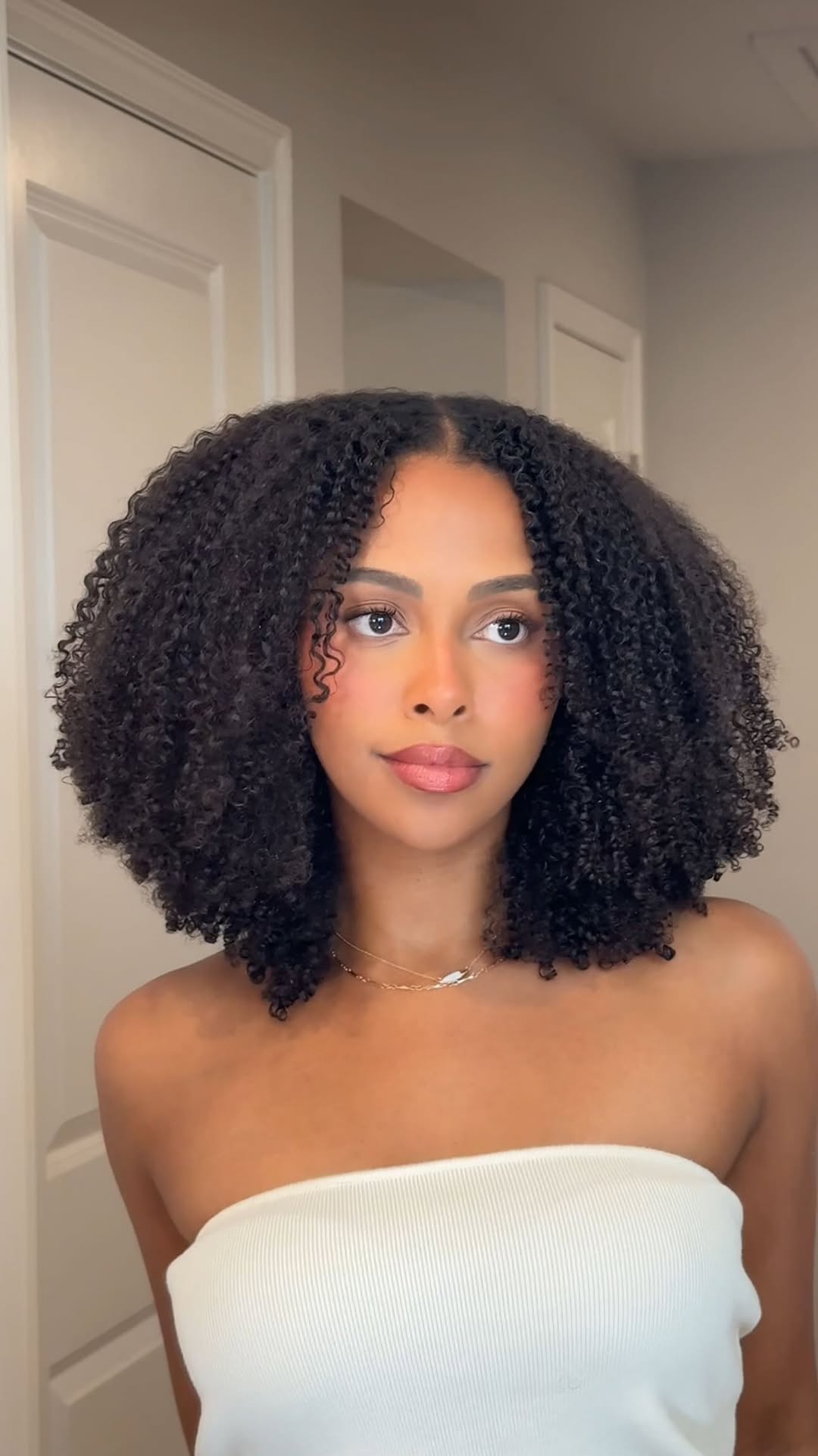 Instagram post by @kristina.manners for CURLSMITH. Caption reads: That first wash-and-go after a trim🩵🦋 has got to....