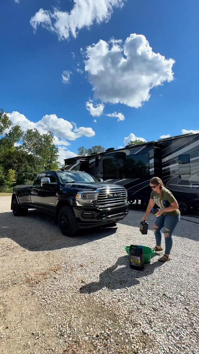 Instagram post by @livinthatfunlife for AMSOIL INC. Caption reads: Might be making the biggest change with our truck....