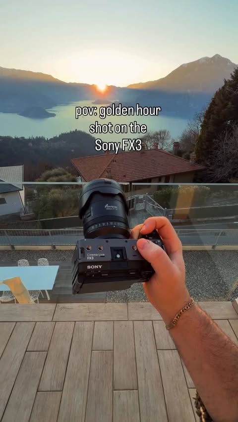 Instagram post by @dillonfilms_ for SIRUI Imaging. Caption reads: sunsets at 35mm just feel right shot on the Sony....