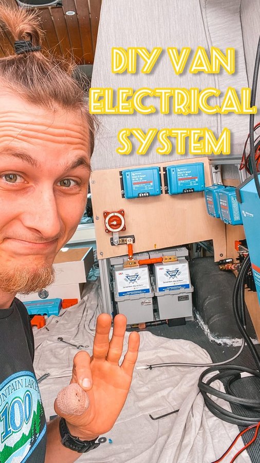 Instagram post by @engineerswhovanlife for Battle Born Batteries. Caption reads: DIY van electrical systems simplified! . Nothing....