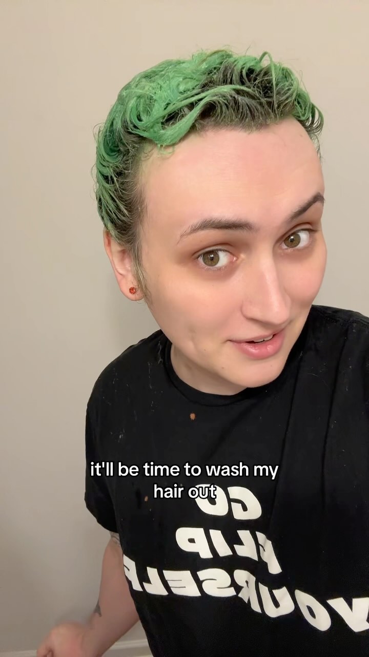 Instagram post by @pirateprincessjessica for OVERTONECOLOR. Caption reads: After my hair dye mishap I got an assist from....