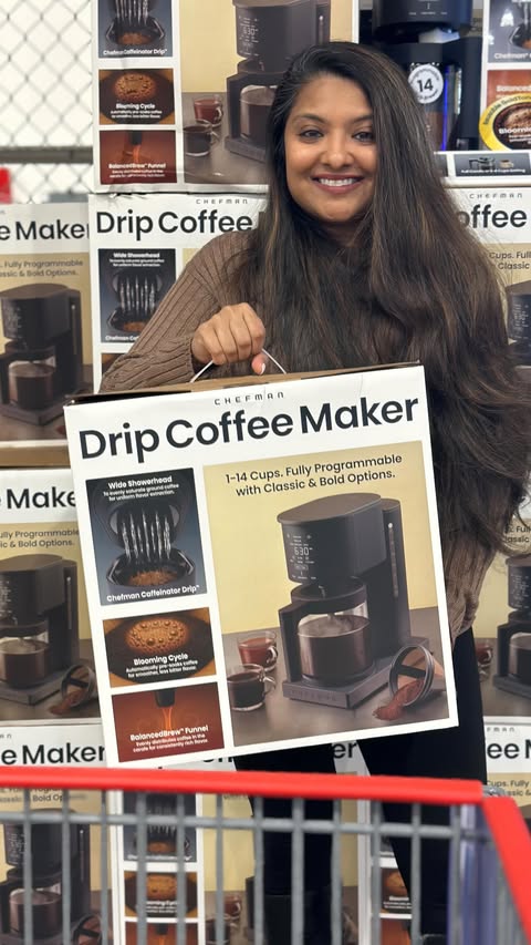 Instagram post by @doseofshivs for Chefman. Caption reads: [...] to your coffee corner 🤎
#Ad The Chefman....