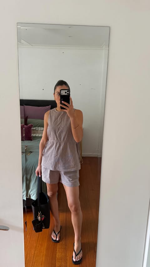 Instagram post by @adrianatrikolas for Feather + Noise. Caption reads: The cutest gingham set @featherandnoise....