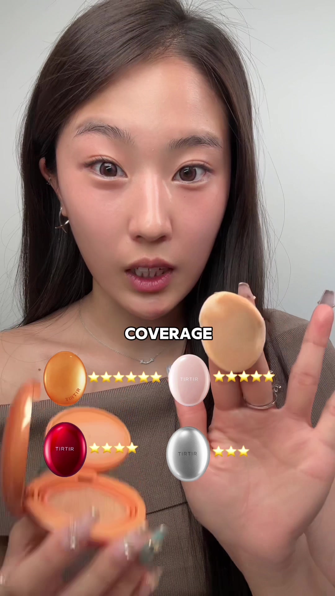 TikTok post by @yonny_yy for TIRTIR. Caption reads: Now for the orange tirtir cushion foundation!....