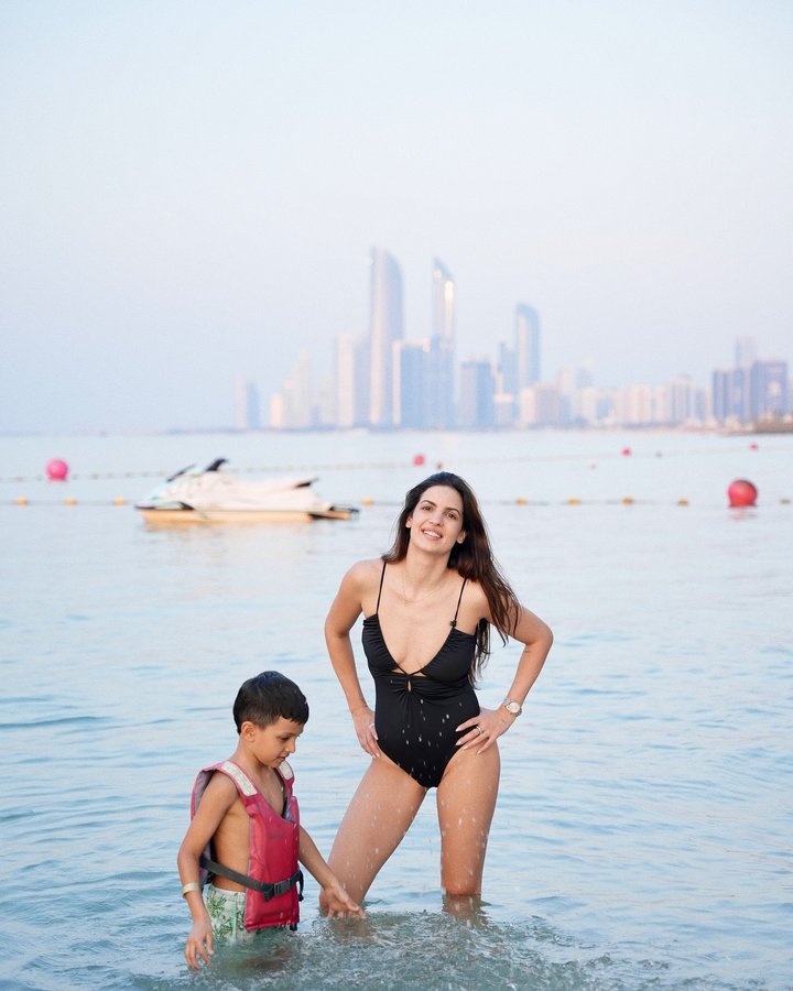 Instagram post by @natasastankovic__ for Visit Abudhabi. Caption reads: From sand to snow, from roads to race tracks,....