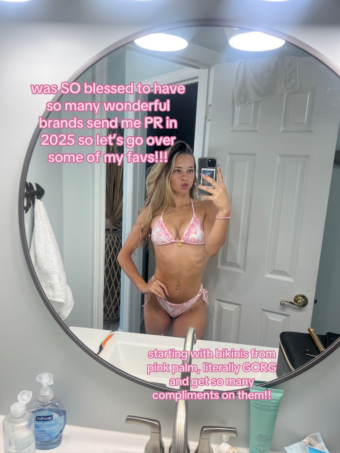 TikTok post by @sydneyyyking for Pins And Aces. Caption reads: @PINK PALM PUFF @Morphe Cosmetics @Morphe 2 @Tower....